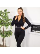 Style extra rugalmas bordázott alakformáló overál - fekete