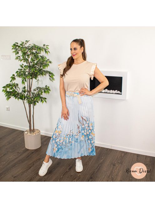 Anette plisszírozott maxi szoknya + öv - kék