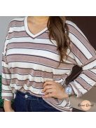 Mocca puha V nyakú viszkóz felső 