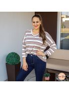 Mocca puha V nyakú viszkóz felső 