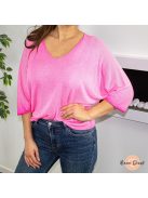 Neon laza szabású puha felső - pink