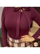 Rebeka poliamid felső masnival - burgundi