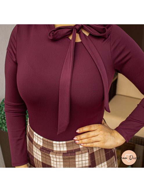 Rebeka poliamid felső masnival - burgundi