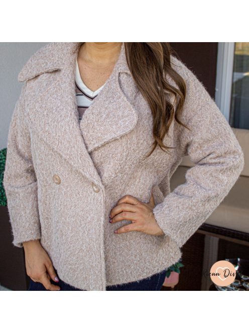 Netti oversize buklé kabát - bézs