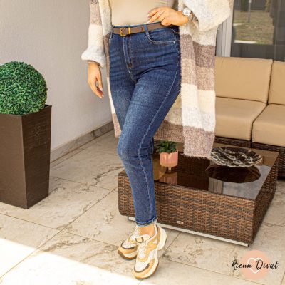 Domi rugalmas MOM fit farmer nadrág + öv 