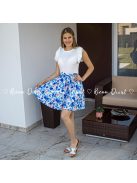 Naomi fodros ujjú loknis ruha - kék virágos