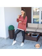 Terrakotta oversize álom puha tunika - cipzárral