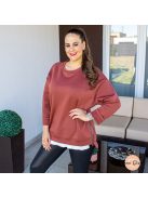Terrakotta oversize álom puha tunika - cipzárral