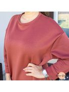 Terrakotta oversize álom puha tunika - cipzárral