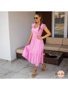 Greta pamut csipke midi ruha - PUSH UP - pink 