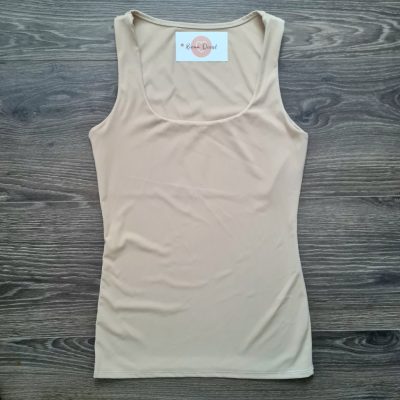 Basic poliamid top - PUSH UP - bézs