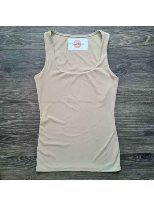Basic poliamid top - PUSH UP - bézs
