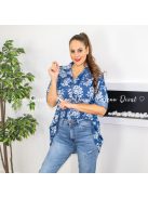 Dorka farmer hatású pamut ing tunika- virágokkal 
