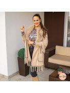 Ingrid kötött poncsó kardigán műszőrmével