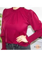 Marvy gumírozott blúz - burgundi