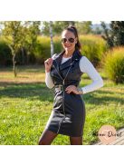 Faux műbőr zippes ruha 