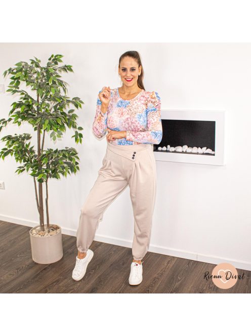 Rubi álom puha gumis derekú nadrág - bézs 