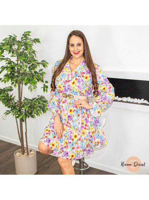 Abigel oversize virágmintás vászon ingruha 