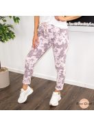 Rena gumis derekú rugalmas viszkóz nadrág - virágos púder