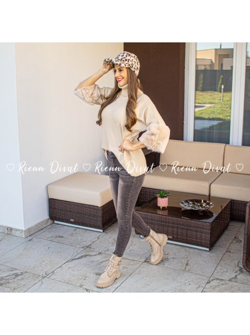 Cap pihe-puha szőrmés leopárd mintás sapka 