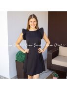 Berill ,,A,, vonaú fodros ujjú ruha - fekete