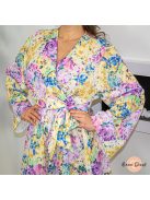 Blanche viszkóz virágmintás overál megkötővel