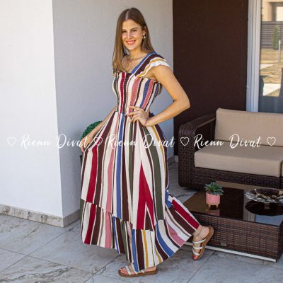 Teresa csíkos viszkóz maxiruha 