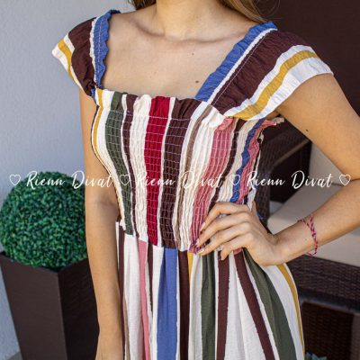 Teresa csíkos viszkóz maxiruha 