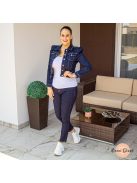 Indigo karcsúsított puffos ujjú farmer dzseki 