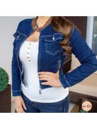 Brisbane műbőrrel kombinált karcsúsított farmer dzseki 