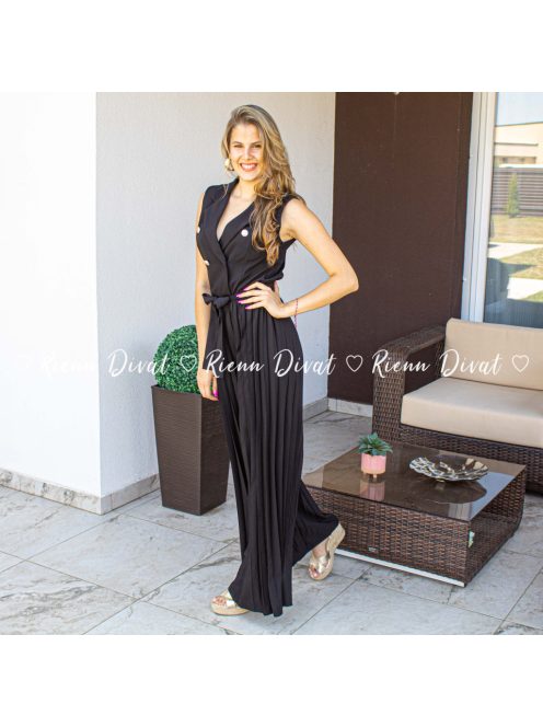 Carol plisszírozott overál - fekete