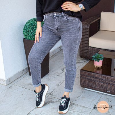 Helga rugalmas MOM fit farmer nadrág - szürke