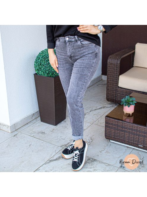 Helga rugalmas MOM fit farmer nadrág - szürke