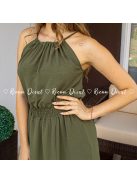 Agotha pántos gumírozott ruha - khaki