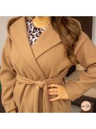 Camel kapucnis szövet kabát