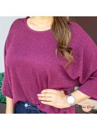 Bright csillogós kötött pulóver - burgundi