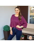 Bright csillogós kötött pulóver - burgundi