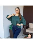 Bright csillogós kötött pulóver - zöld