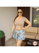 Crop top poliamid anyagból - PUSH UP - mokka
