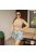 Crop top poliamid anyagból - PUSH UP - mokka