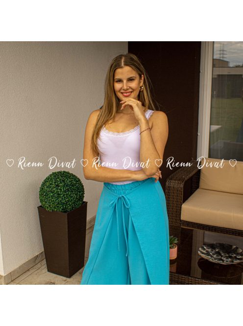 Basic csipkés pamut top - fehér