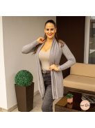 Patricia finomkötött kardigán megkötővel - szürke