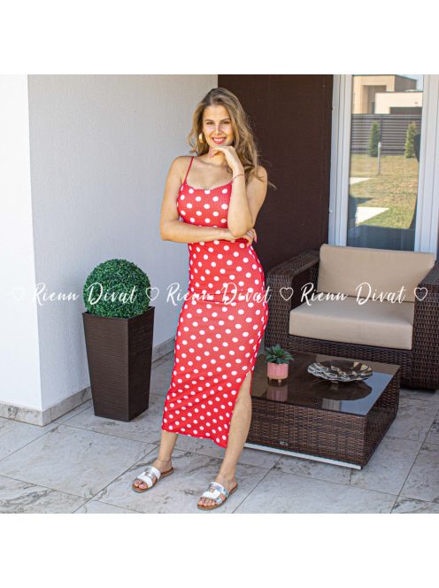 Dotty piros-fehér pöttyös ruha - PUSH UP