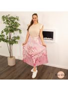 Anette plisszírozott maxi szoknya + öv - rózsaszín