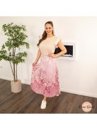 Anette plisszírozott maxi szoknya + öv - rózsaszín
