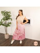 Anette plisszírozott maxi szoknya + öv - rózsaszín