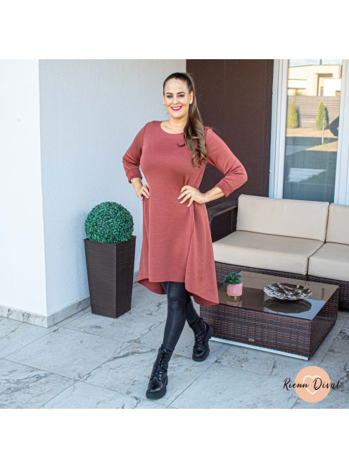 Anna viszkóz tunika - terrakotta