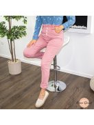 Dusty rose rugalmas gumis derekú farmer nadrág