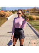 Lulu bélelt műbőr szoknya nadrág (skort) - fekete