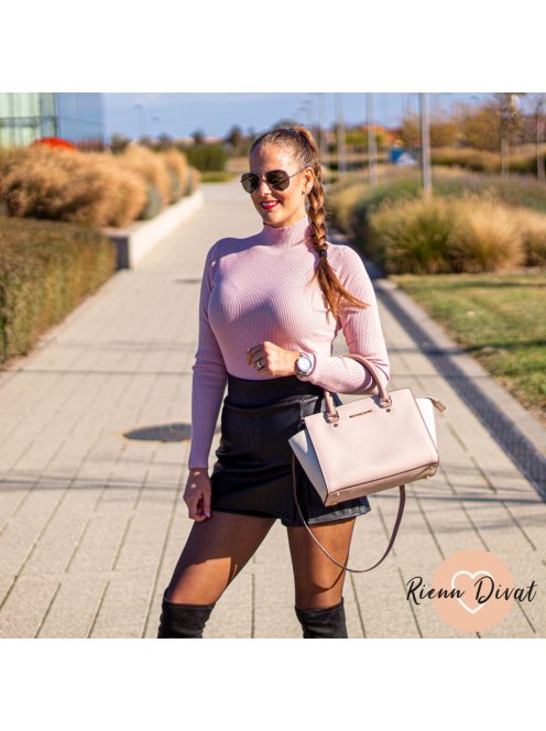 Lulu bélelt műbőr szoknya nadrág (skort) - fekete